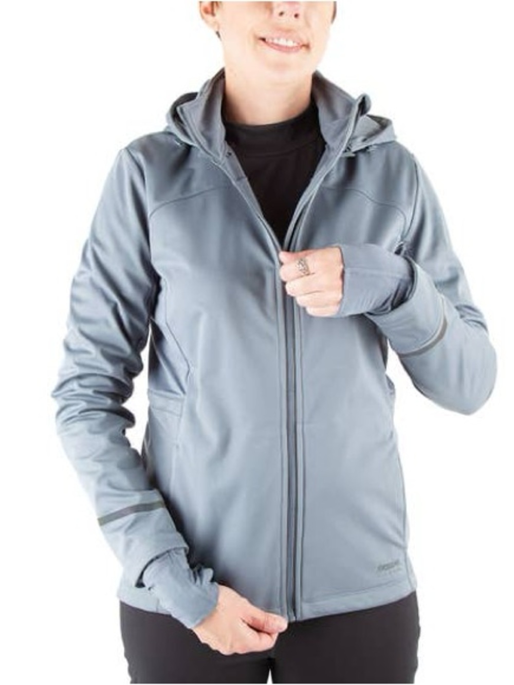 NWT Running Room Light Grey Hooded Softshell Jacket - Picture 5 of 11